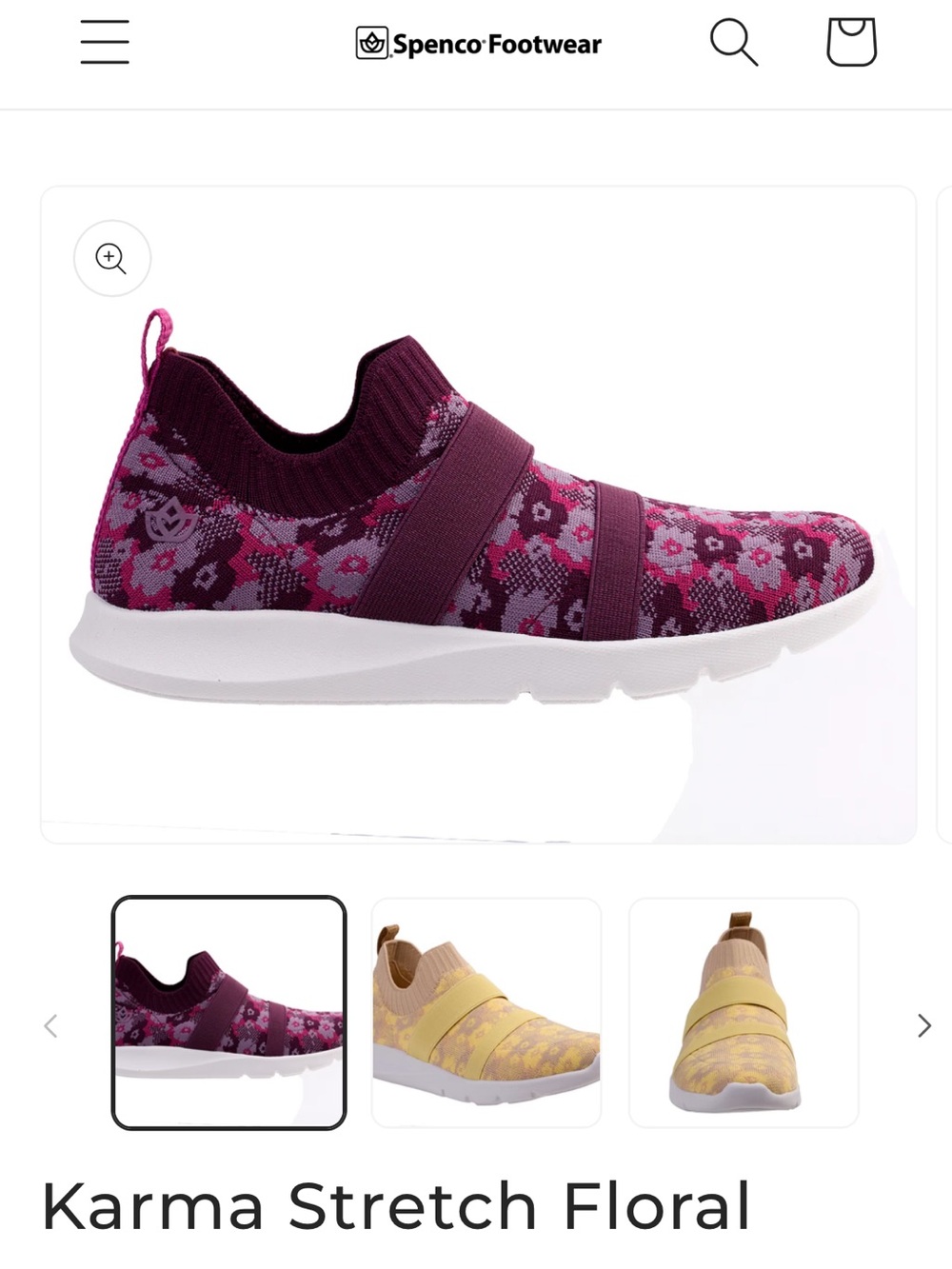 Karma Kids Floral Slip-On Sneakers - Fuchsia & Maroon
